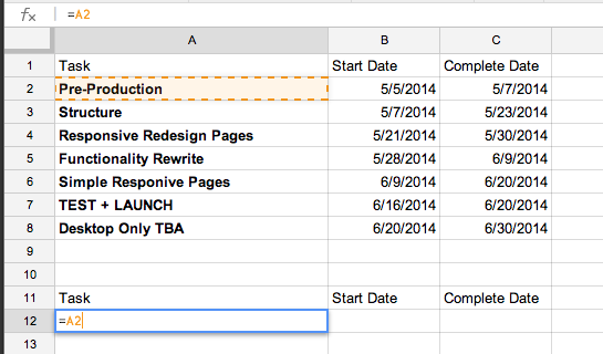 Copy Headers and Tasks